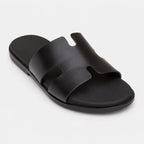 Izmir Black Leather Sandals