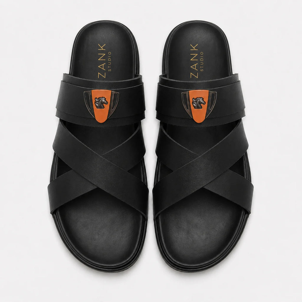 Obsidian Cross-Strap Slides