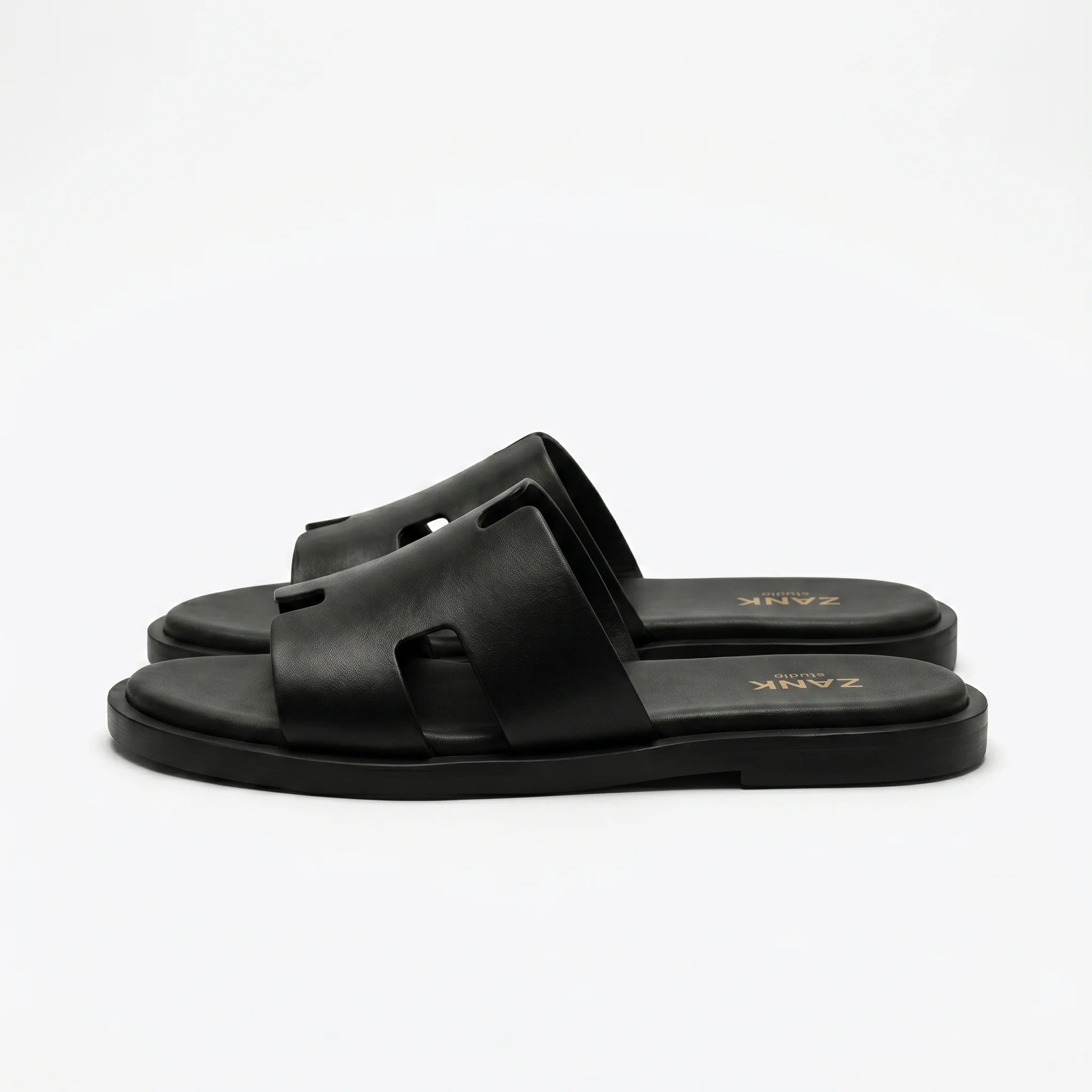Izmir Black Leather Sandals