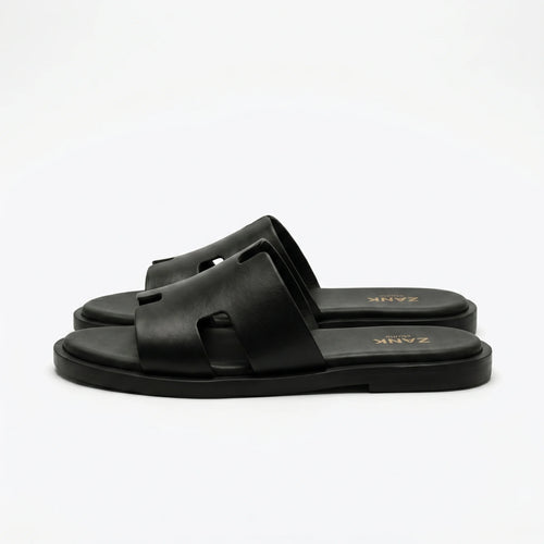 Izmir Black Leather Sandals