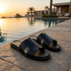 Izmir Black Leather Sandals