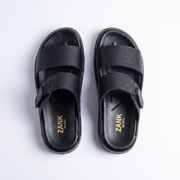 ZANK Men's leather Sandals – Premium Double Strap Slides
